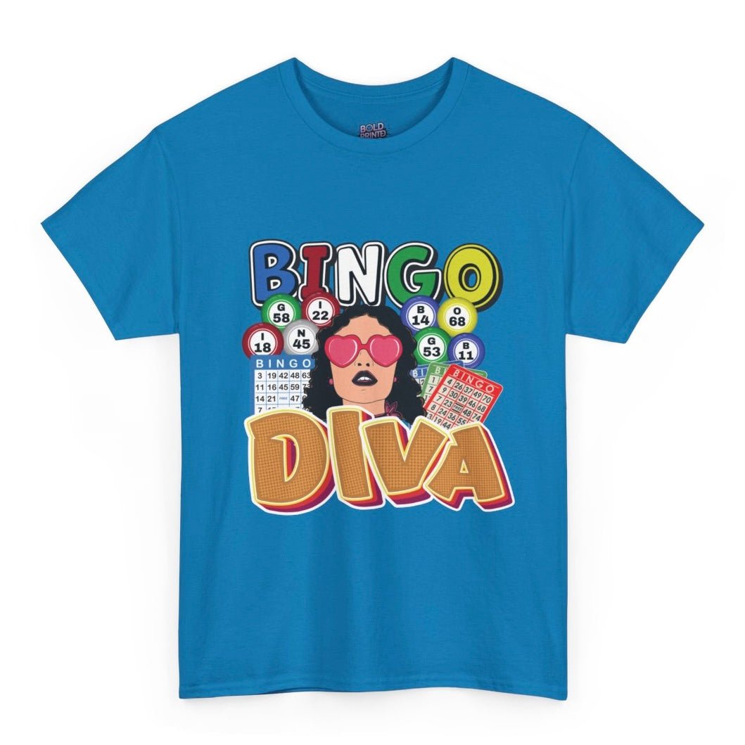 Bingo Diva Graphic Bingo Lover T-Shirt - Bold Printed Tees