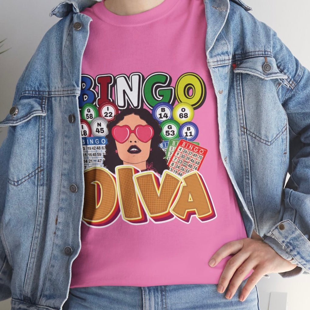 Bingo Diva Graphic Bingo Lover T-Shirt - Bold Printed Tees