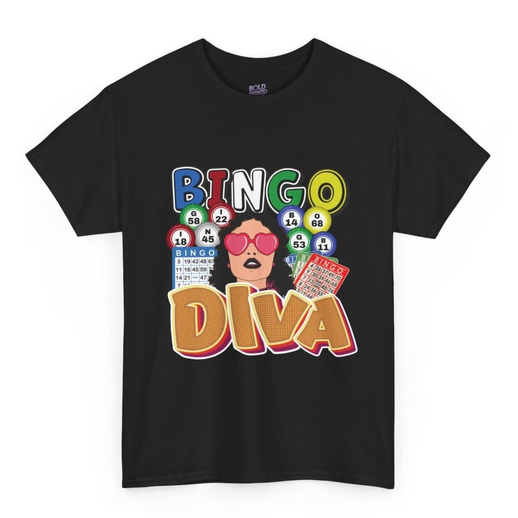 Bingo Diva Graphic Bingo Lover T-Shirt - Bold Printed Tees