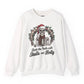Deck the Halls with Skulls and Holly Skeleton Christmas Crewneck - Bold Printed Tees