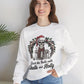 Deck the Halls with Skulls and Holly Skeleton Christmas Crewneck - Bold Printed Tees