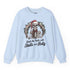 Deck the Halls with Skulls and Holly Skeleton Christmas Crewneck - Bold Printed Tees