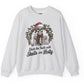 Deck the Halls with Skulls and Holly Skeleton Christmas Crewneck - Bold Printed Tees