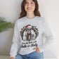 Deck the Halls with Skulls and Holly Skeleton Christmas Crewneck - Bold Printed Tees