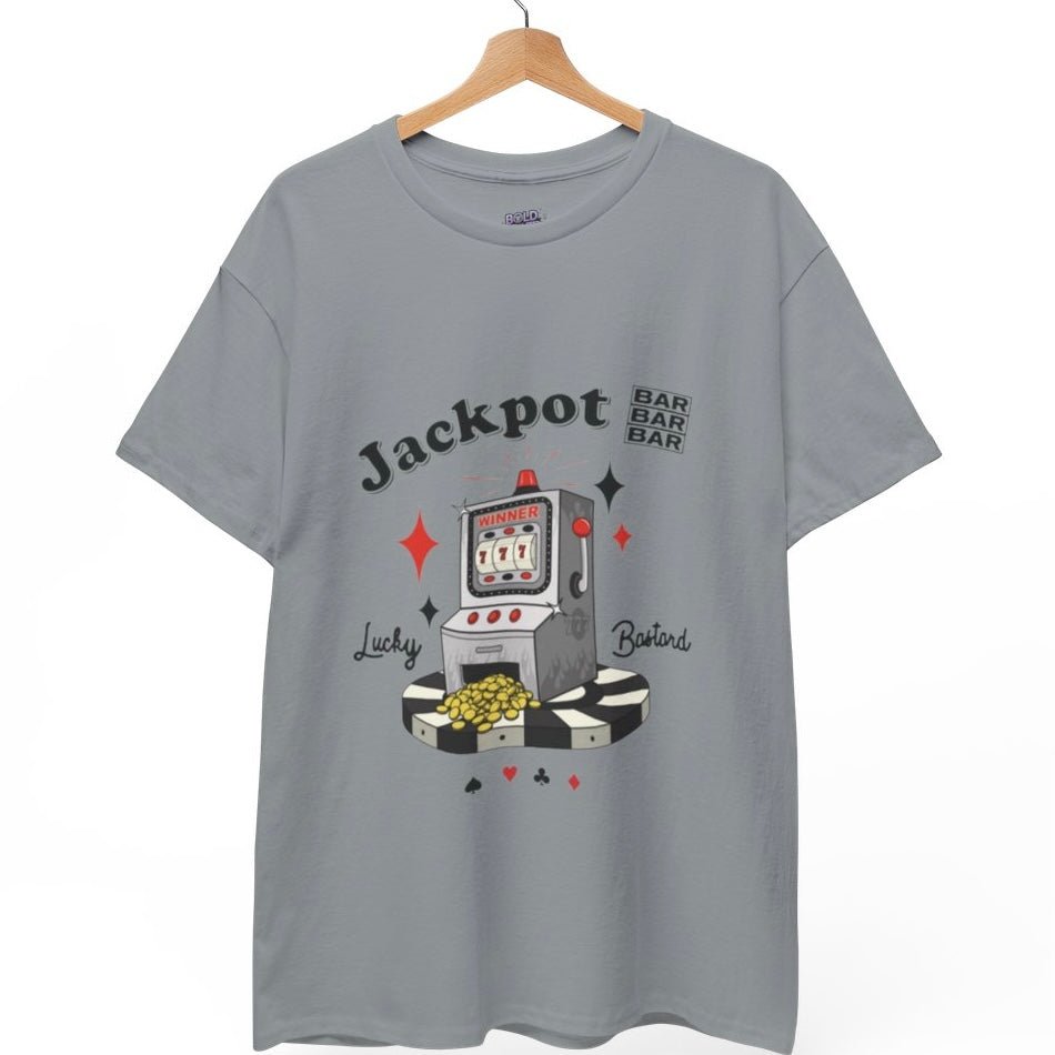 Lucky Bastard Jackpot Slot Machine Graphic T-Shirt - Bold Printed Tees