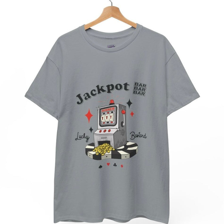 Lucky Bastard Jackpot Slot Machine Graphic T-Shirt - Bold Printed Tees