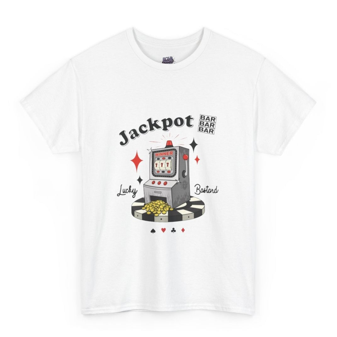 Lucky Bastard Jackpot Slot Machine Graphic T-Shirt - Bold Printed Tees