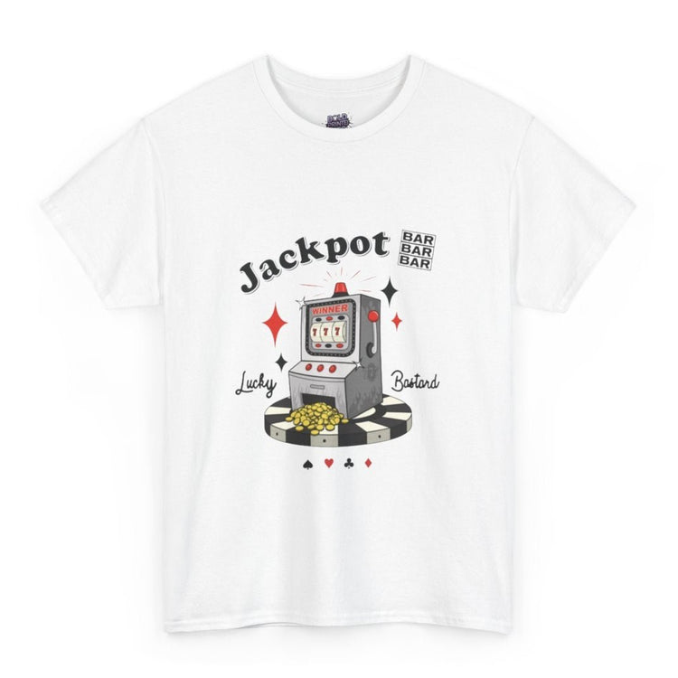 Lucky Bastard Jackpot Slot Machine Graphic T-Shirt - Bold Printed Tees