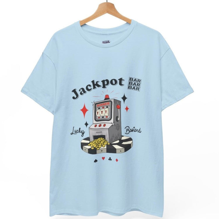 Lucky Bastard Jackpot Slot Machine Graphic T-Shirt - Bold Printed Tees