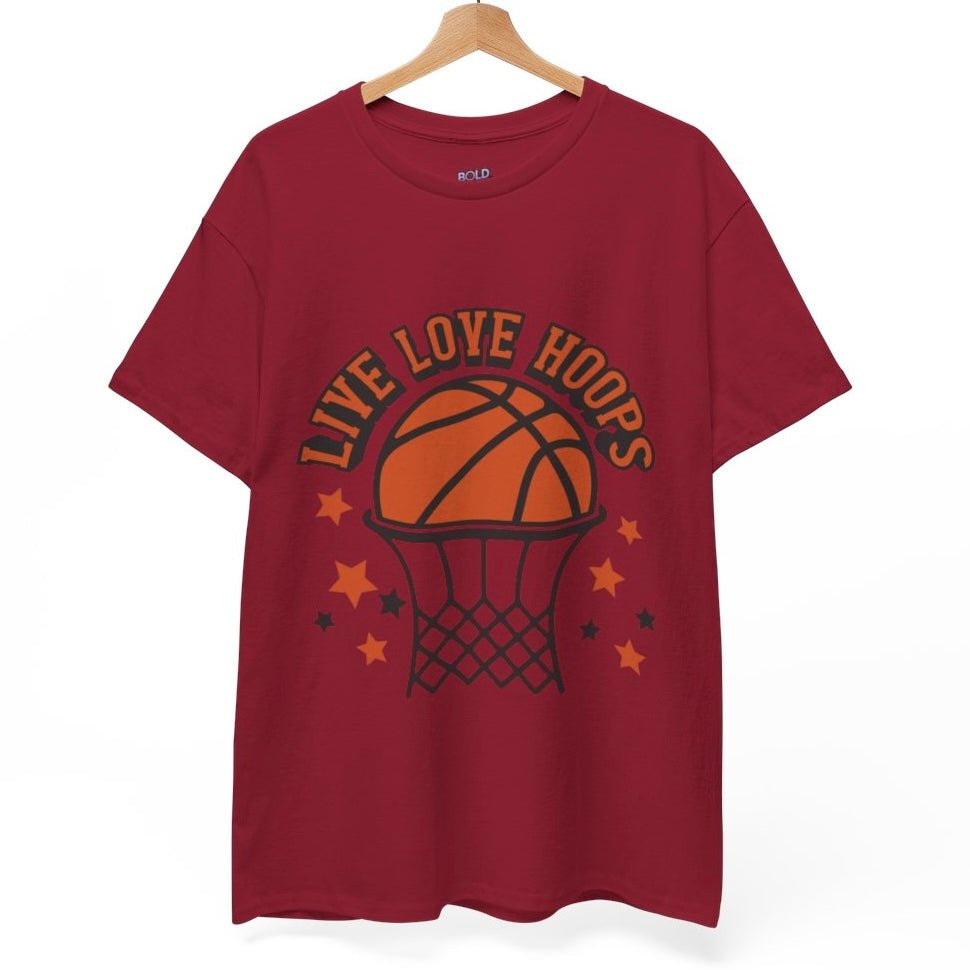 Live Love Hoops Basketball Graphic T-Shirt - Bold Printed Tees