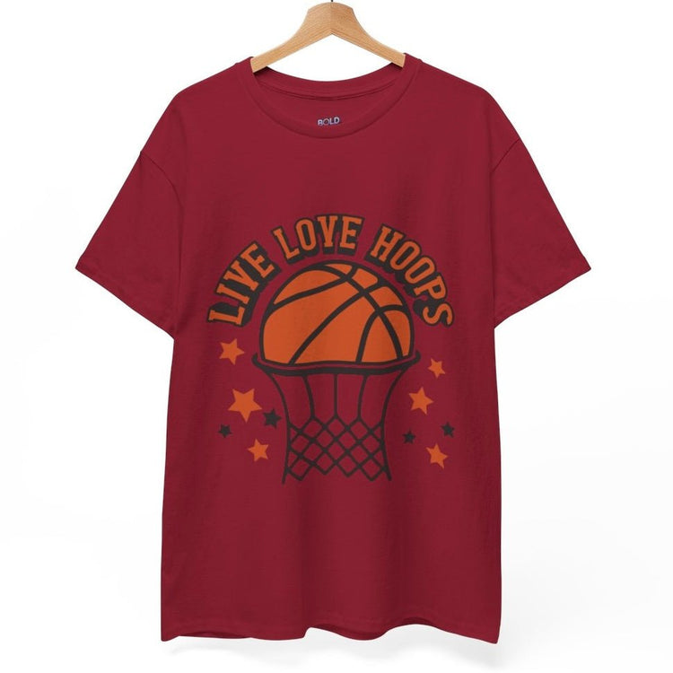 Live Love Hoops Basketball Graphic T-Shirt - Bold Printed Tees