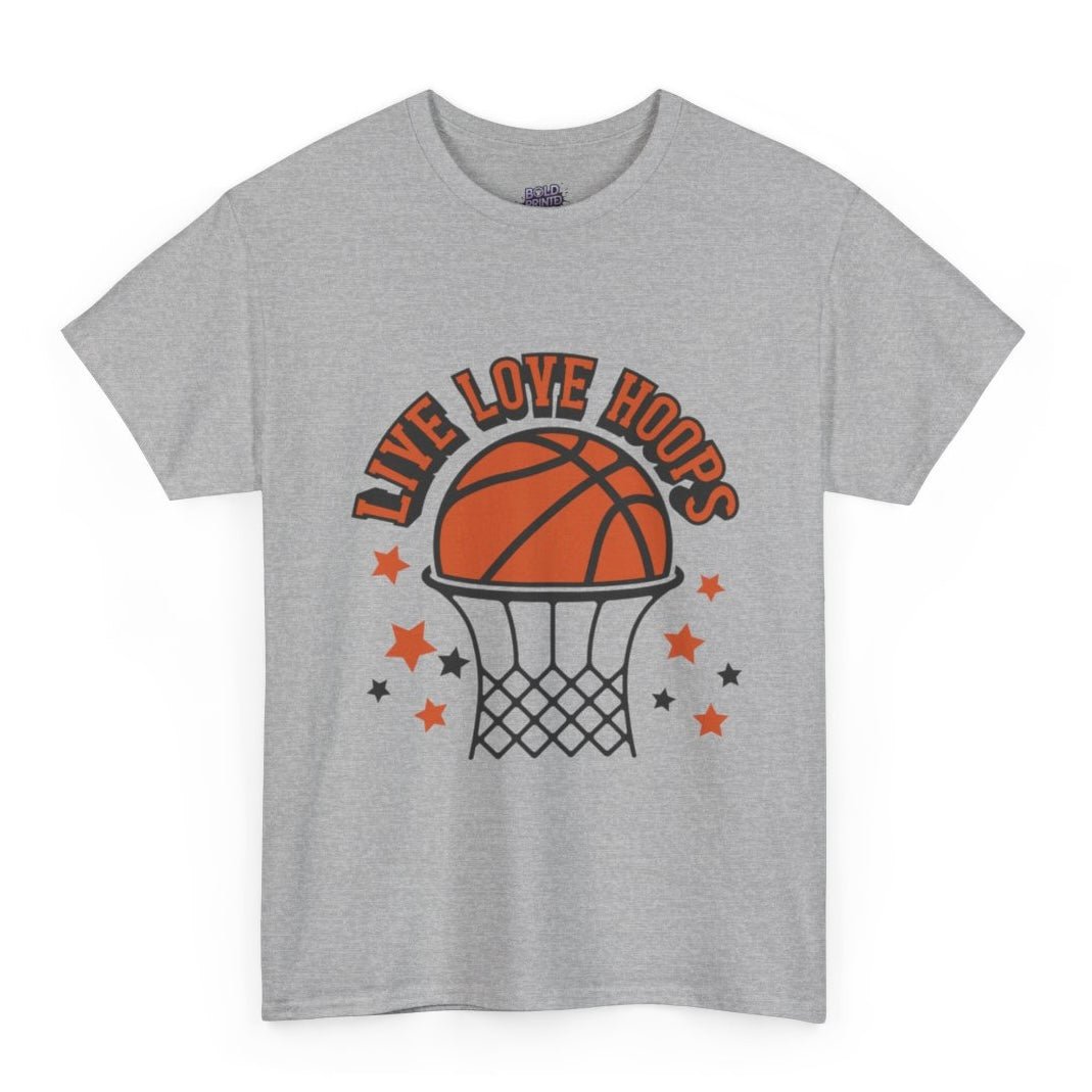 Live Love Hoops Basketball Graphic T-Shirt - Bold Printed Tees