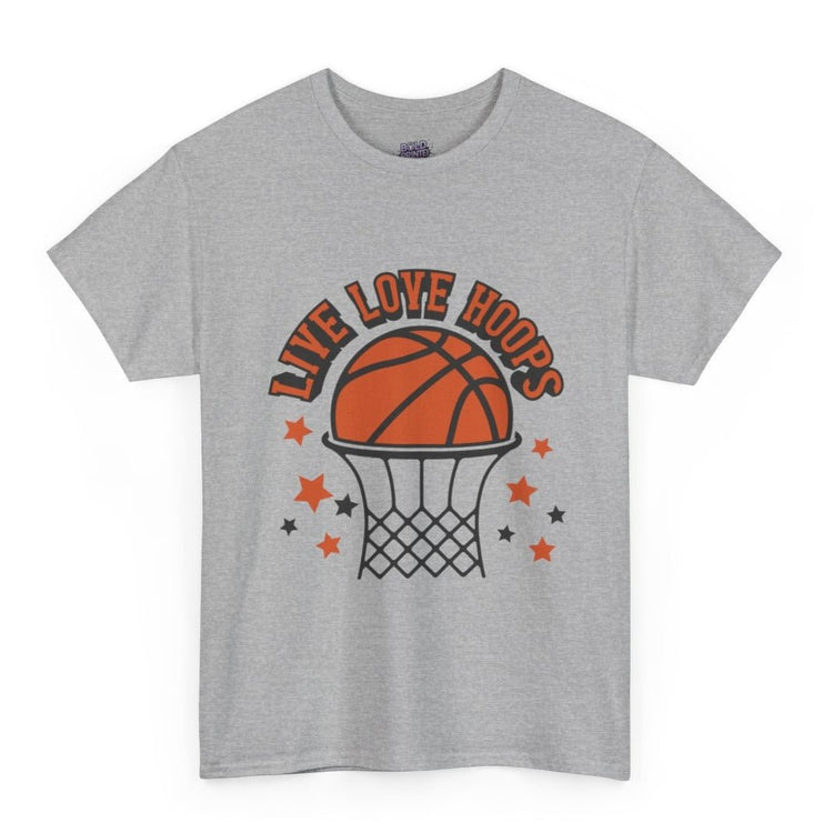 Live Love Hoops Basketball Graphic T-Shirt - Bold Printed Tees