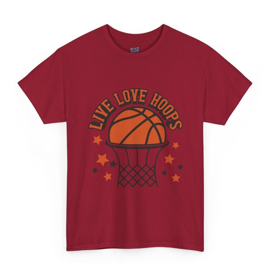 Live Love Hoops Basketball Graphic T-Shirt - Bold Printed Tees