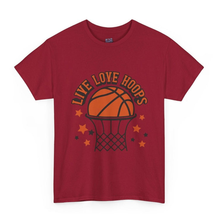 Live Love Hoops Basketball Graphic T-Shirt - Bold Printed Tees