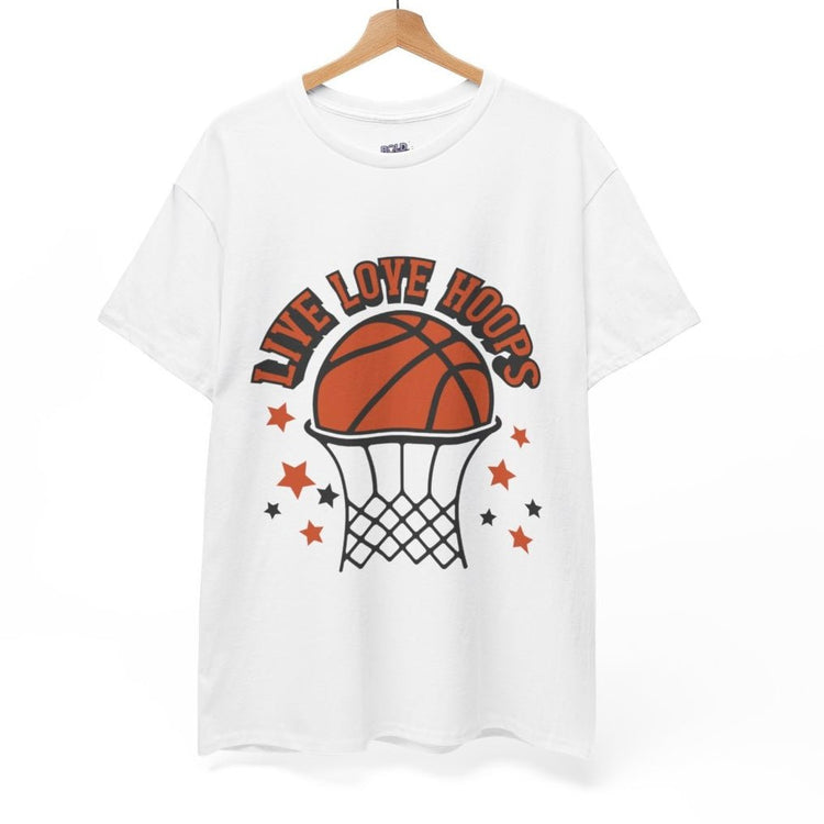 Live Love Hoops Basketball Graphic T-Shirt - Bold Printed Tees