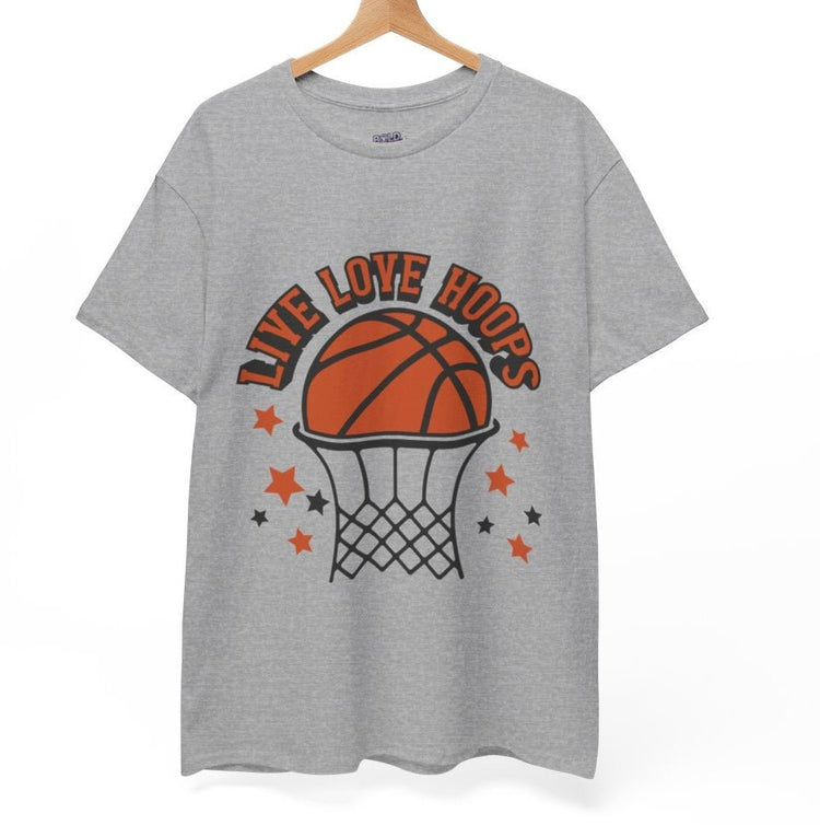 Live Love Hoops Basketball Graphic T-Shirt - Bold Printed Tees