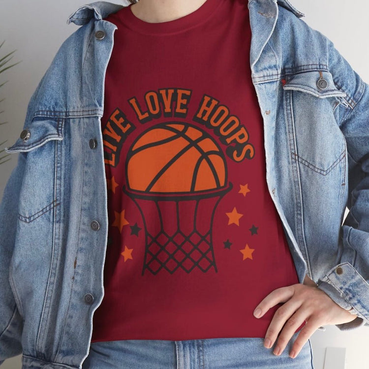 Live Love Hoops Basketball Graphic T-Shirt - Bold Printed Tees