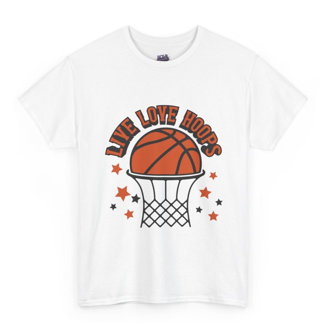 Live Love Hoops Basketball Graphic T-Shirt - Bold Printed Tees