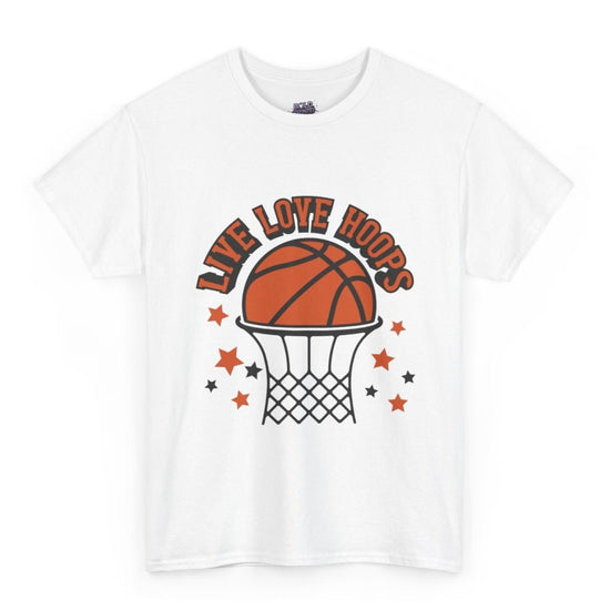 Live Love Hoops Basketball Graphic T-Shirt - Bold Printed Tees