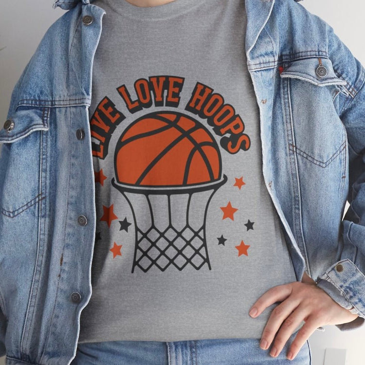 Live Love Hoops Basketball Graphic T-Shirt - Bold Printed Tees