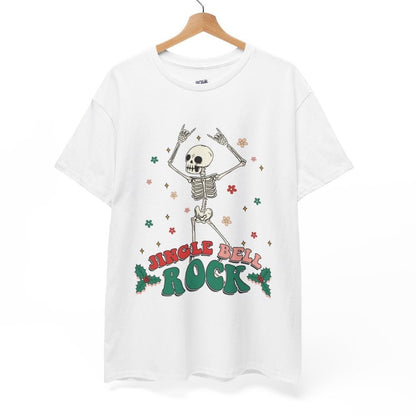 Jingle Bell Rock Skeleton Holiday T-Shirt - Bold Printed Tees