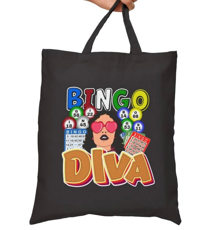Bingo Diva Cotton Tote Bag - Bold Printed Tees