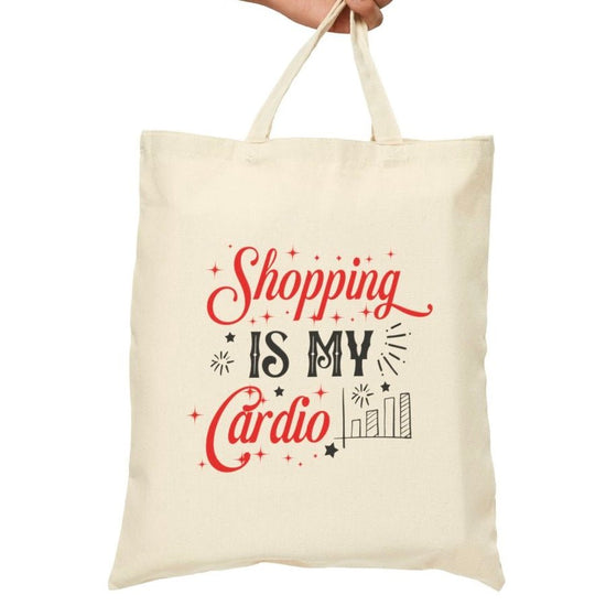 Shopping is My Cardio Tote Bag - Bold Printed Tees