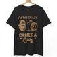 I’m The Crazy Camera Lady Photographer T-Shirt - Bold Printed Tees