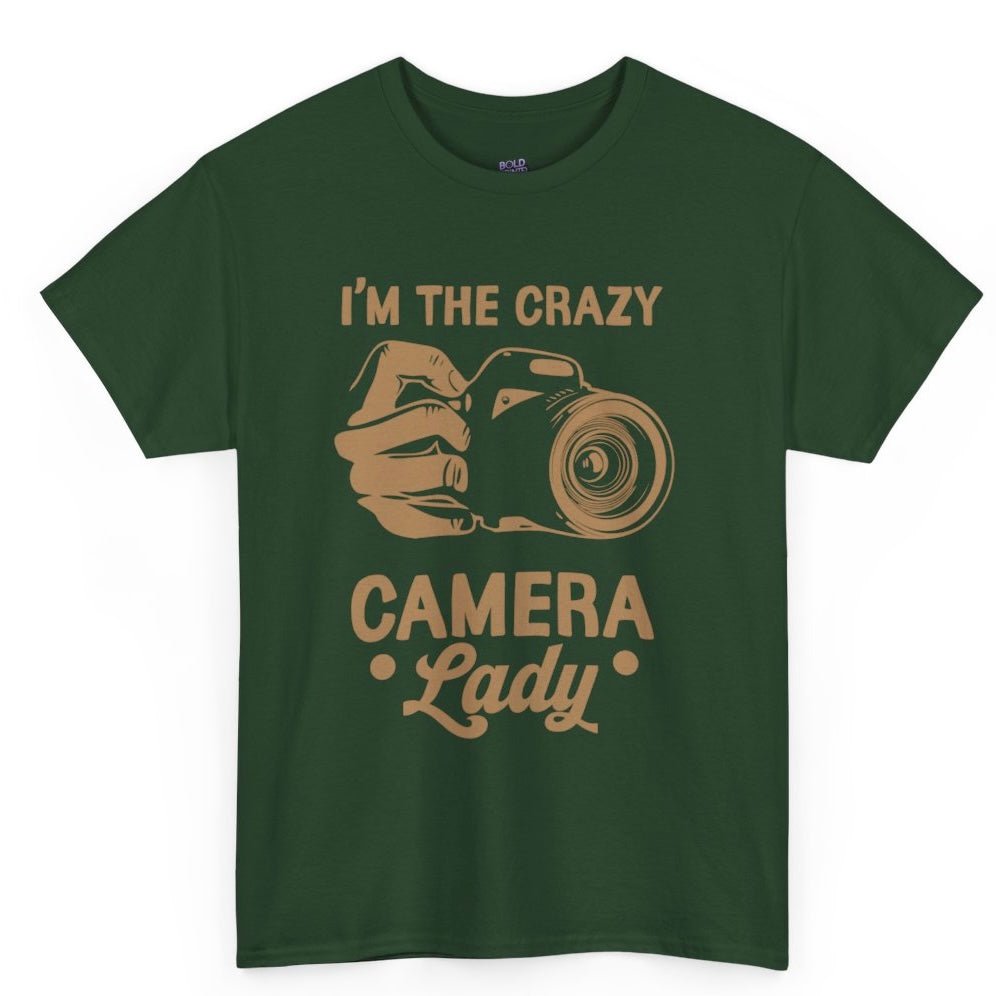 I’m The Crazy Camera Lady Photographer T-Shirt - Bold Printed Tees