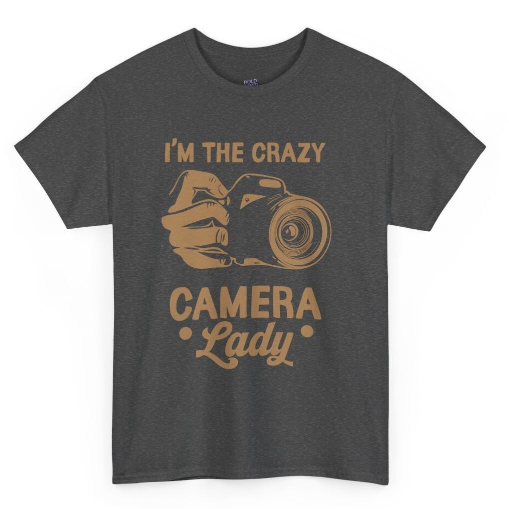 I’m The Crazy Camera Lady Photographer T-Shirt - Bold Printed Tees