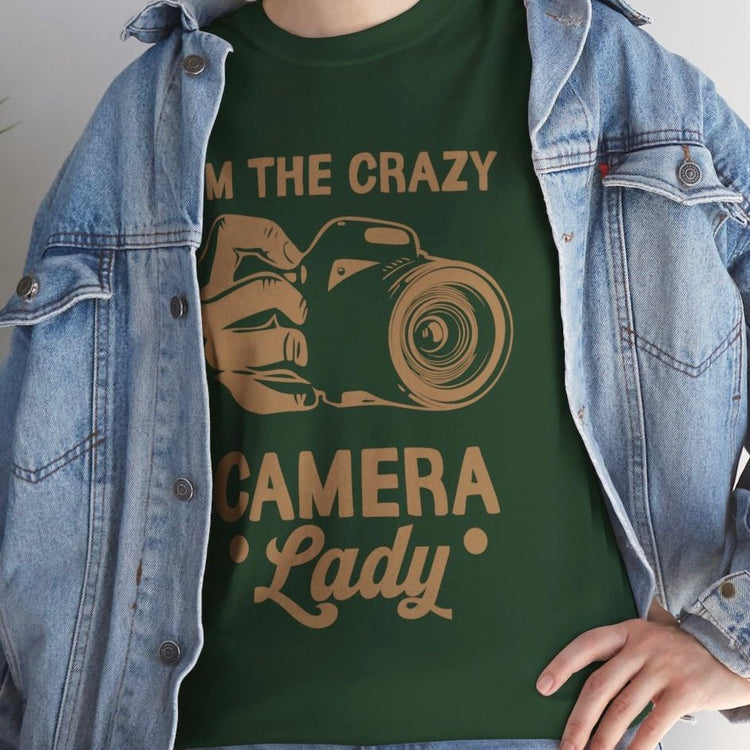 I’m The Crazy Camera Lady Photographer T-Shirt - Bold Printed Tees
