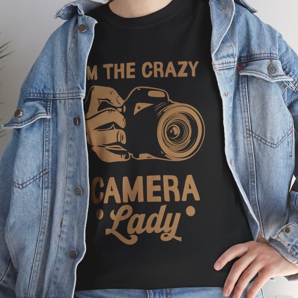 I’m The Crazy Camera Lady Photographer T-Shirt - Bold Printed Tees