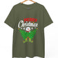 Merry Christmas Snowman Tree Graphic Tee - Bold Printed Tees