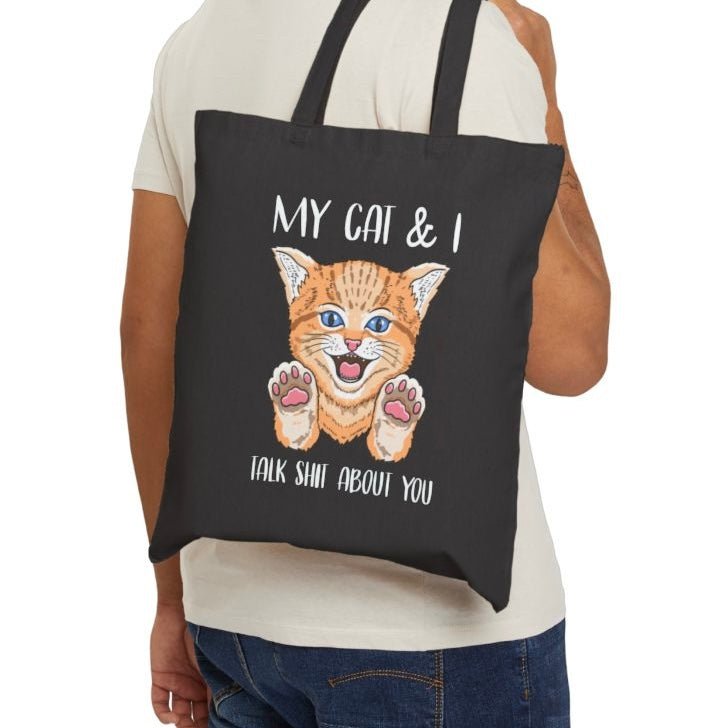 My Cat and I Talk Shit About You Tote Bag - Bold Printed Tees
