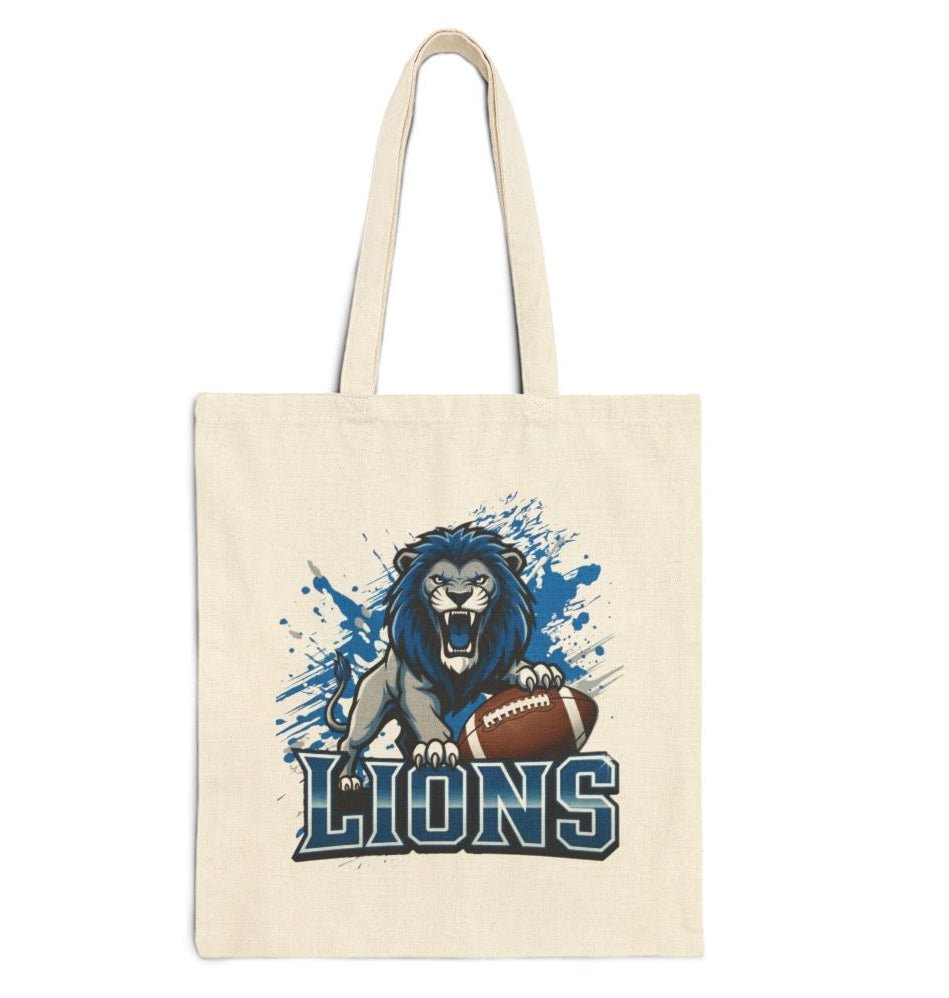 Lions Football Sports Detroit Tote Bag - Bold Printed Tees