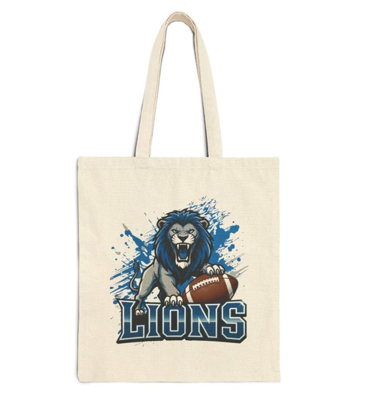 Lions Football Sports Detroit Tote Bag - Bold Printed Tees
