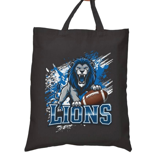 Lions Football Sports Detroit Tote Bag - Bold Printed Tees