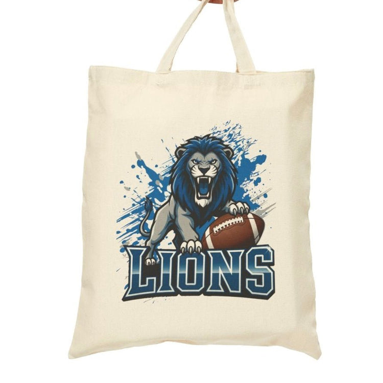 Lions Football Sports Detroit Tote Bag - Bold Printed Tees