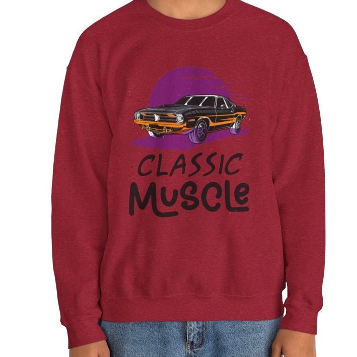 Classic Muscle Car Crewneck Sweatshirt - Bold Printed Tees