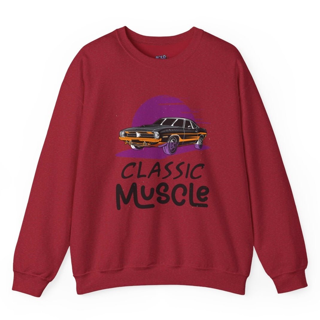 Classic Muscle Car Crewneck Sweatshirt - Bold Printed Tees