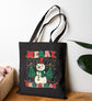 Merry Merry Merry Christmas Snowman Holiday Tote Bag - Bold Printed Tees