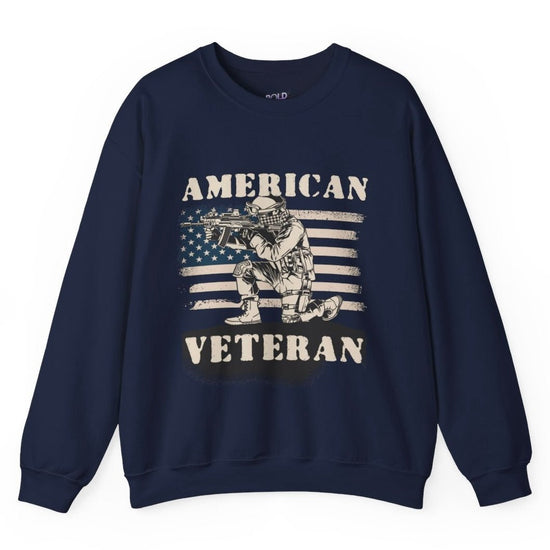 American Veteran Crewneck Sweatshirt - Bold Printed Tees