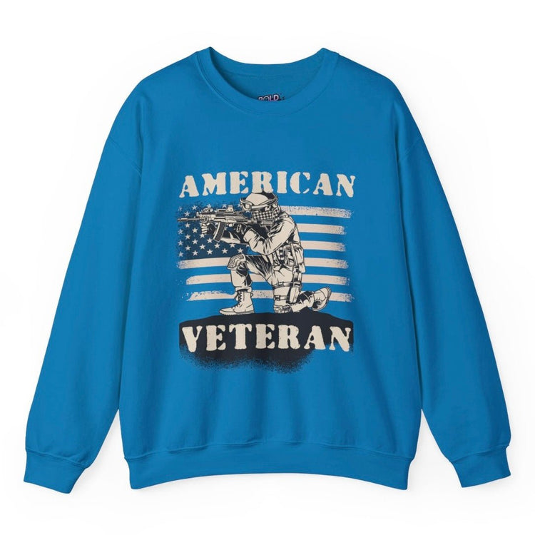 American Veteran Crewneck Sweatshirt - Bold Printed Tees