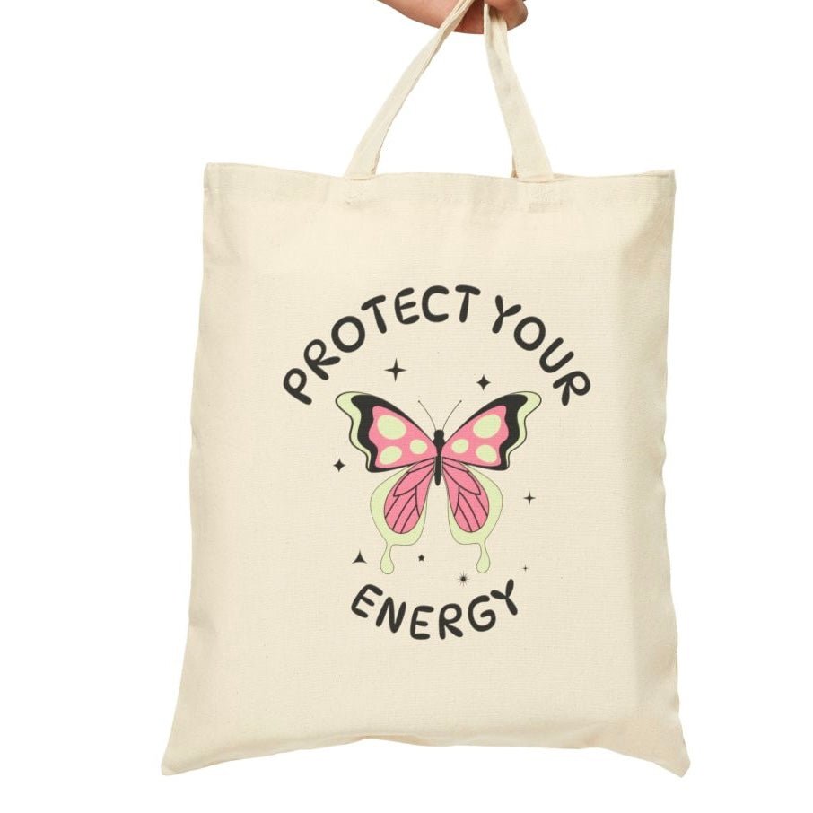Protect Your Energy Butterfly Tote Bag - Bold Printed Tees