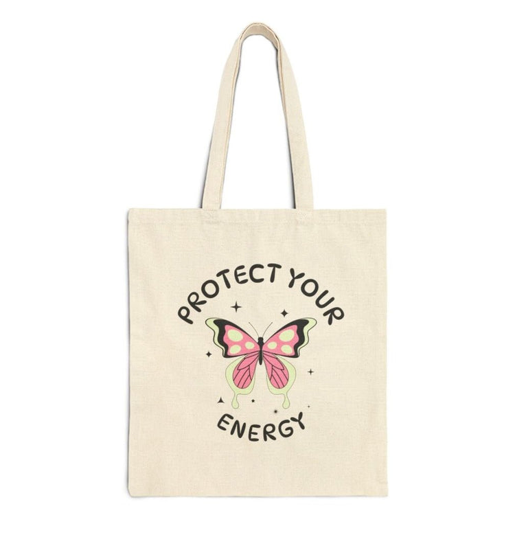 Protect Your Energy Butterfly Tote Bag - Bold Printed Tees