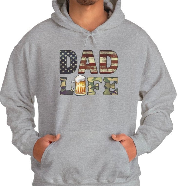 Dad Life American Beer Hoodie - Bold Printed Tees
