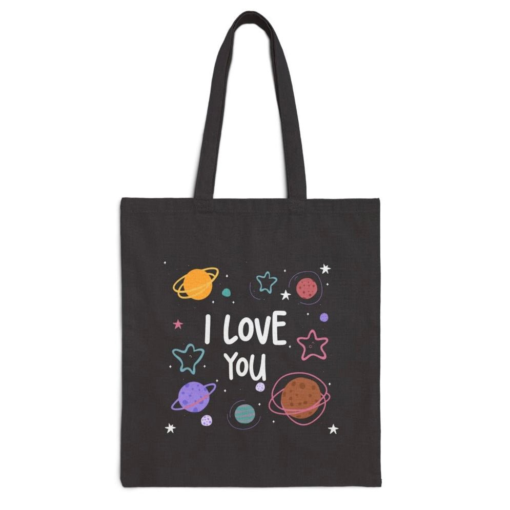 I Love You Space Theme Tote Bag - Bold Printed Tees