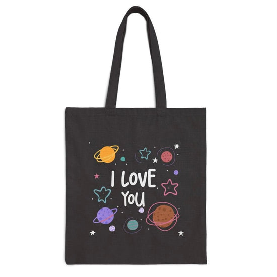 I Love You Space Theme Tote Bag - Bold Printed Tees