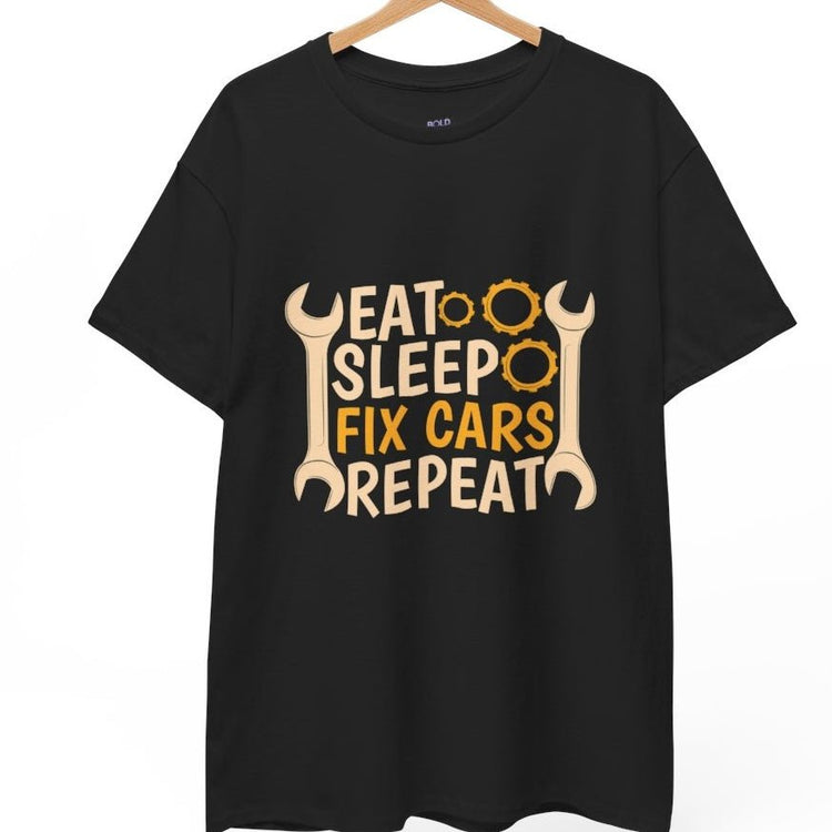 Eat Sleep Fix Cars Repeat Mechanic T-Shirt - Bold Printed Tees